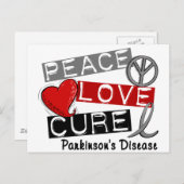 CARTE POSTALE PAIX AMOUR CURE PARKINSONS MALADIE (Devant / Derrière)