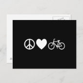 Carte Postale Paix Amour et Bicyclettes (Devant / Derrière)