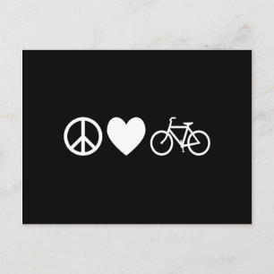 Carte Postale Paix Amour et Bicyclettes