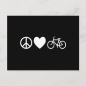 Carte Postale Paix Amour et Bicyclettes (Devant)