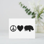 Carte Postale Paix Amour et Hippopotames (Debout devant)