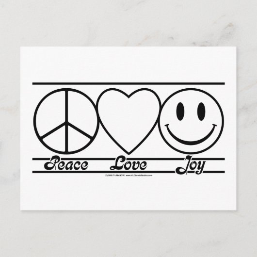 Carte Postale Paix Amour et Joie (Devant)