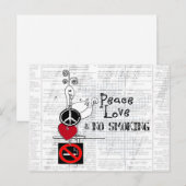 Carte Postale paix - amour et NON FUMER (Devant / Derrière)