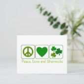 Carte Postale Paix, Amour et Shamrocks (Debout devant)