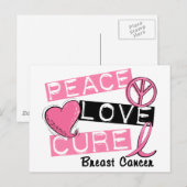 CARTE POSTALE PAIX AMOUR GUÉRISON CANCER DU SEIN (Devant / Derrière)