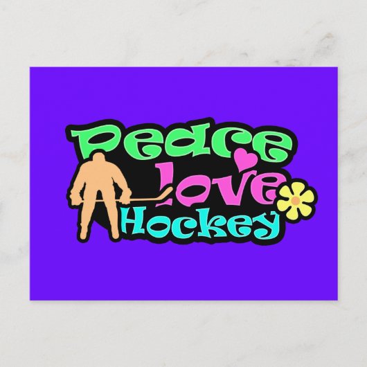 Carte Postale Paix, Amour, Hockey ; Retro (Devant)