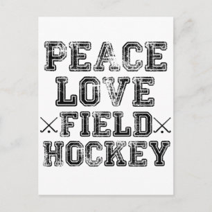 Carte Postale Paix, Amour, Hockey sur gazon