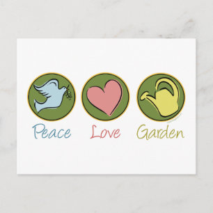 Carte Postale Paix, Amour, Jardin