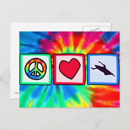 Carte Postale Paix, Amour, Kayak (Devant / Derrière)