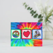 Carte Postale Paix, Amour, Patinage sur glace (Debout devant)