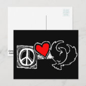 Carte Postale Paix, Amour, Pied-de-Corbeau (Devant / Derrière)