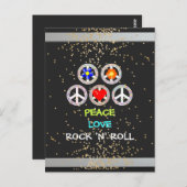 Carte Postale Paix, Amour, Rocher et Rouleau (Devant / Derrière)