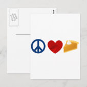 Carte Postale Paix, Amour, tarte Citrouille (Devant / Derrière)