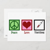 Carte Postale Paix Amour Vaccins (Devant / Derrière)