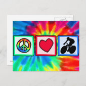 Carte Postale Paix, Amour, Vélo (Devant / Derrière)