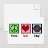 Carte Postale Paix Amour Vinyles (Devant / Derrière)