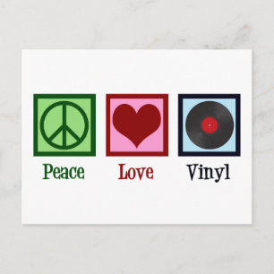 Carte Postale Paix Amour Vinyles