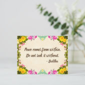 Carte postale Paix - Citation Bouddha (Debout devant)