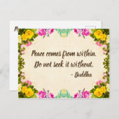 Carte postale Paix - Citation Bouddha (Devant / Derrière)