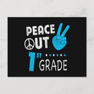 Carte Postale Paix dehors 1re année rentrée scolaire dernier jou