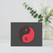 Carte Postale Paix et amour Yinyang (Debout devant)