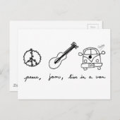 Carte Postale Paix, Jam, Vis dans un Van (Devant / Derrière)