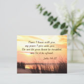 Carte Postale Paix Je pars avec toi, Jean 14:27, Ocean Sunset (Debout devant)