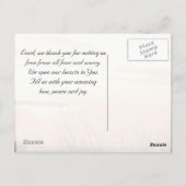 Carte Postale Paix Je pars avec toi, Jean 14:27, Ocean Sunset (Dos)