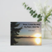 Carte Postale Paix, je vous laisse avec le texte scripturaire de (Debout devant)