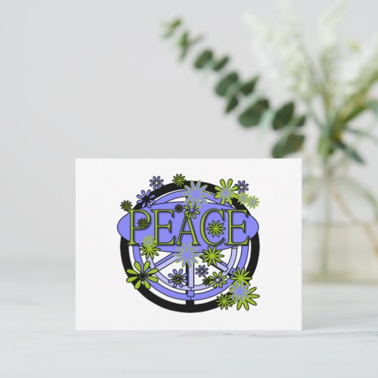 Carte Postale Paix pourpre et citron vert (Debout devant)