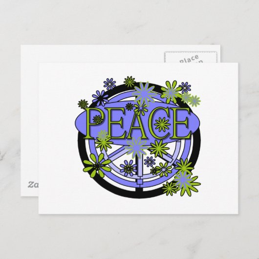 Carte Postale Paix pourpre et citron vert (Devant / Derrière)