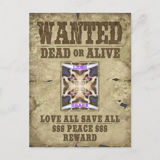 Carte Postale Paix Recherchée, Amour et Inspiration : Diffuser H (Devant)