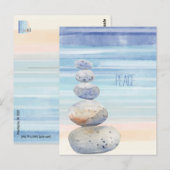 Carte Postale Paix, Rochers Équilibrés, Bord de mer, Changement (Devant / Derrière)