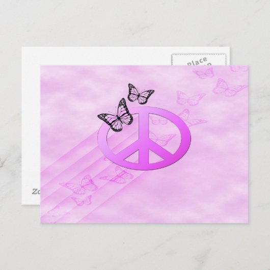 Carte Postale Paix rose (Devant / Derrière)