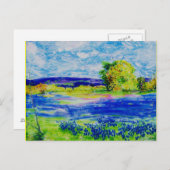 Carte Postale paix sur terre Bluebonnet Fields (Devant / Derrière)