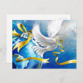 Carte Postale Paix sur Terre Colombes blanches Aquarelle (Devant / Derrière)