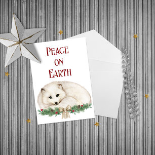 Carte Postale Paix sur Terre Fête de Fox Artique