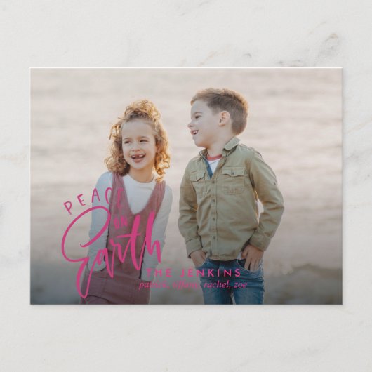 Carte Postale Paix sur terre | Magenta | Noël (Devant)