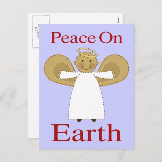 Carte postale Paix sur Terre Noël Angel (Devant / Derrière)