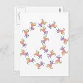 Carte Postale Paix Unicorne (Devant / Derrière)