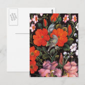 Carte Postale Pájaros en flores rojas arte oriental elegante (Devant / Derrière)