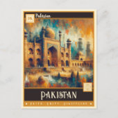 Carte Postale Pakistan | Peinture Vintage (Devant)