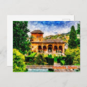 Carte Postale Palacio del Partal, Alhambra, Grenade, Espagne. (Devant / Derrière)