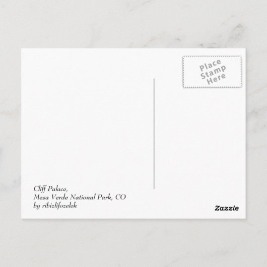 Carte Postale Palais Cliff (Dos)