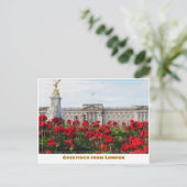 Carte Postale Palais de Buckingham avec des fleurs Londres Angle (Debout devant)