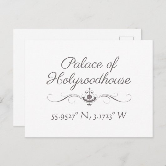 Carte Postale Palais de Holyroodhouse Latitude Longitude (Devant / Derrière)