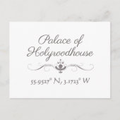Carte Postale Palais de Holyroodhouse Latitude Longitude (Devant)
