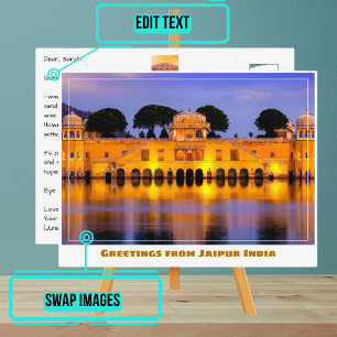 Carte Postale Palais de l'eau Jal Mahal à Jaipur Inde