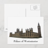 Carte postale : Palais de Westminster (Devant / Derrière)