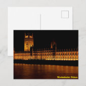 Carte Postale Palais de Westminster la nuit (Devant / Derrière)